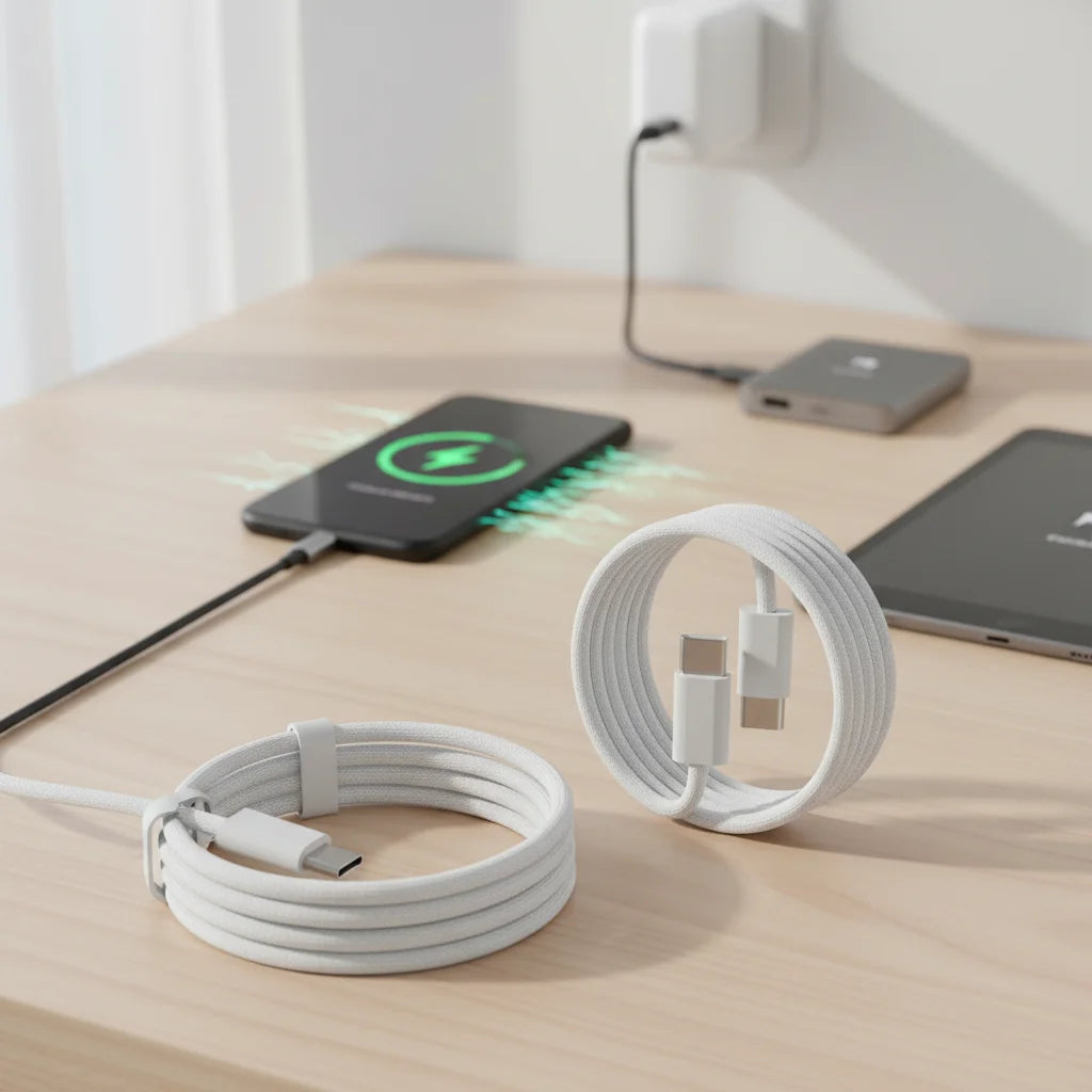 Câble USB-C vers USB-C 60W Macaron — Charge Rapide iPhone 15 - ACCESSOIRES SMARTPHONE