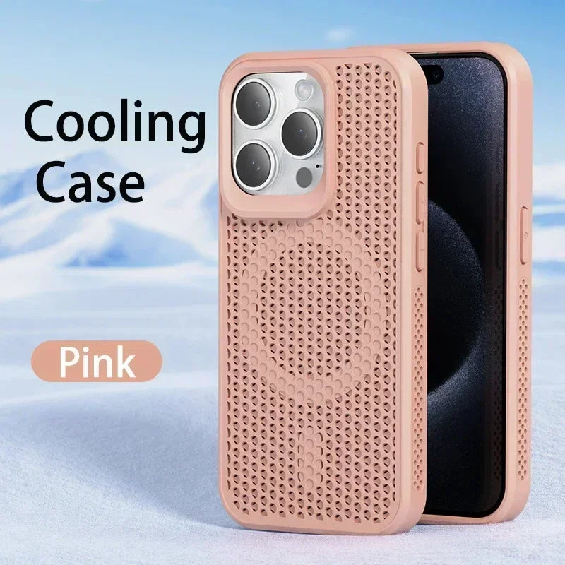 Coque Respirante Magnétique iPhone 17 16 15 14 13 12 11 Pro Max Plus – Compatible MagSafe