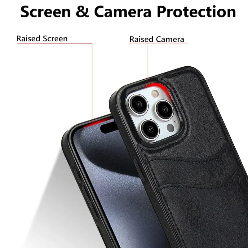 PU Leather Wallet with Card Holder Phone Case for IPhone 13 12 Mini 16 15 14 11 Pro XS Max XR X 8 7 Plus Protective Back Cover