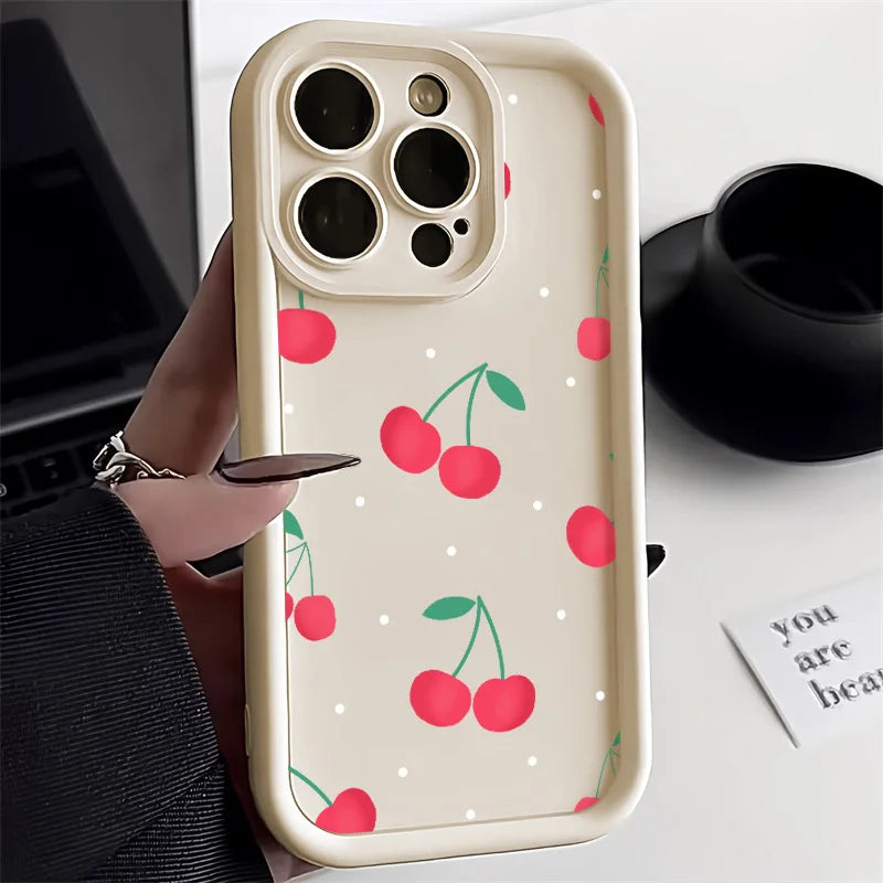 Liquid Silicone Cases For iPhone 16 Pro Case iPhone 16e 15 13 11 12 13 Pro Max 14 Plus XR 17 Air White Floral Shockproof Cover