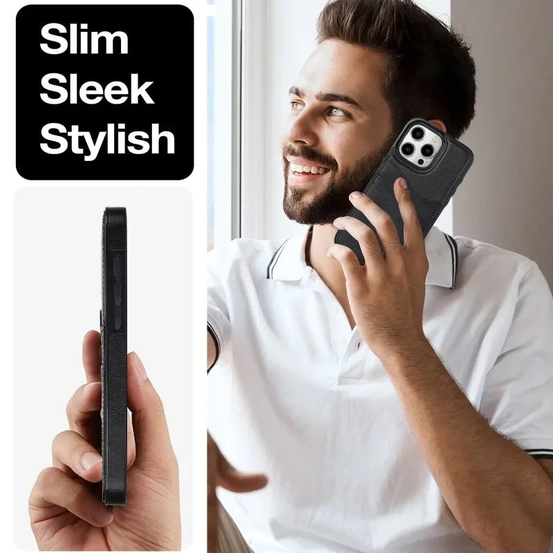 PU Leather Wallet with Card Holder Phone Case for IPhone 13 12 Mini 16 15 14 11 Pro XS Max XR X 8 7 Plus Protective Back Cover