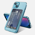 Luxury Transparent Card Slot Holder Wallet Case For iPhone 15 14 Plus 13 12 11 Pro Max XR Shockproof Clear Hard Acrylic Cover