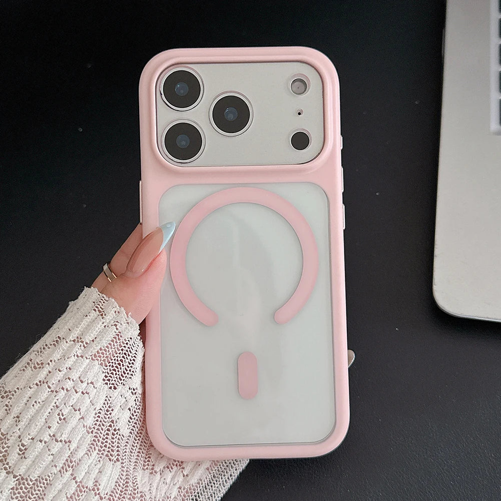 Coque MagSafe Transparente Acrylique – Compatible iPhone 13 à 17 Pro Max | Protection Caméra Anti-Choc