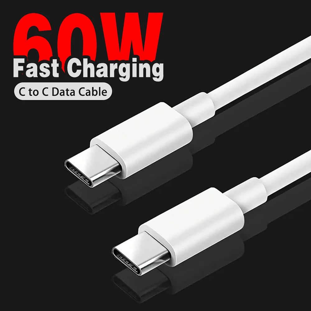 Câble USB-C vers USB-C 60W — Charge Rapide iPhone 15 Noir & Blanc - ACCESSOIRES SMARTPHONE