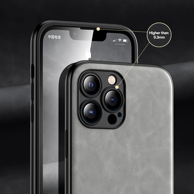 Luxury Magnetic Leather Case for iPhone 15 14 13 12 11 16 17 Pro Max Mini Plus 17Pro iPhone17 Magsafe Cover Support Car Holder