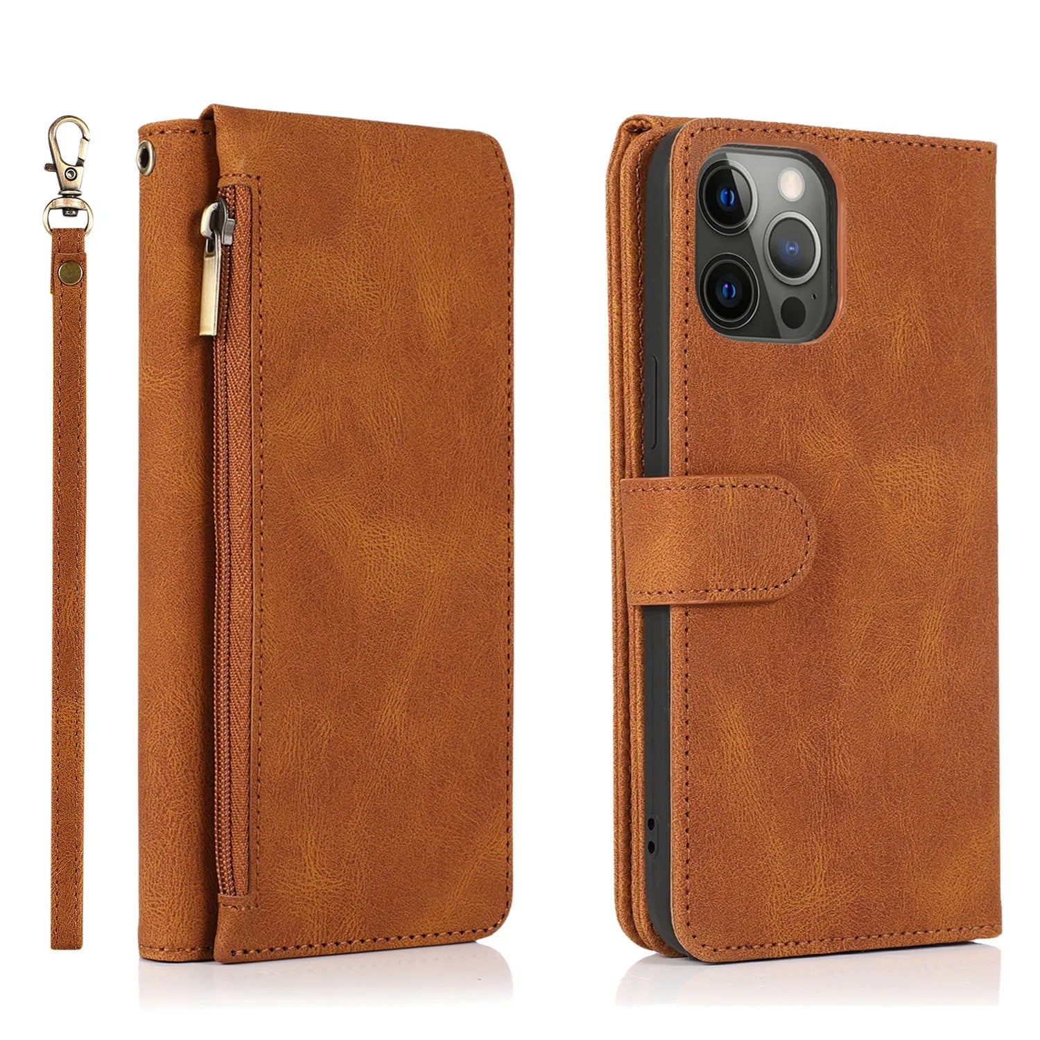 Luxury Case for iPhone 17 16 15 14 13 12 Mini 11 Pro X XS Max XR PLUS Air Wallet Leather Cards Holder Stand Flip Phone Bags