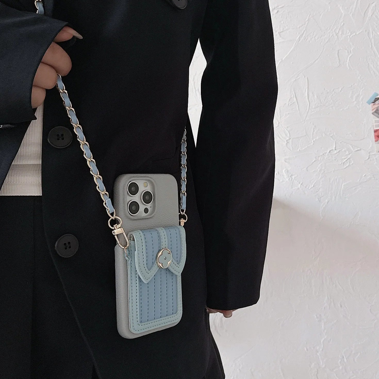 Crossbody Wallet with Card Holder Phone Case for IPhone 16 15 14 11 Pro Max 13 12 Mini XR XS Max PU Leather Prevention Cover