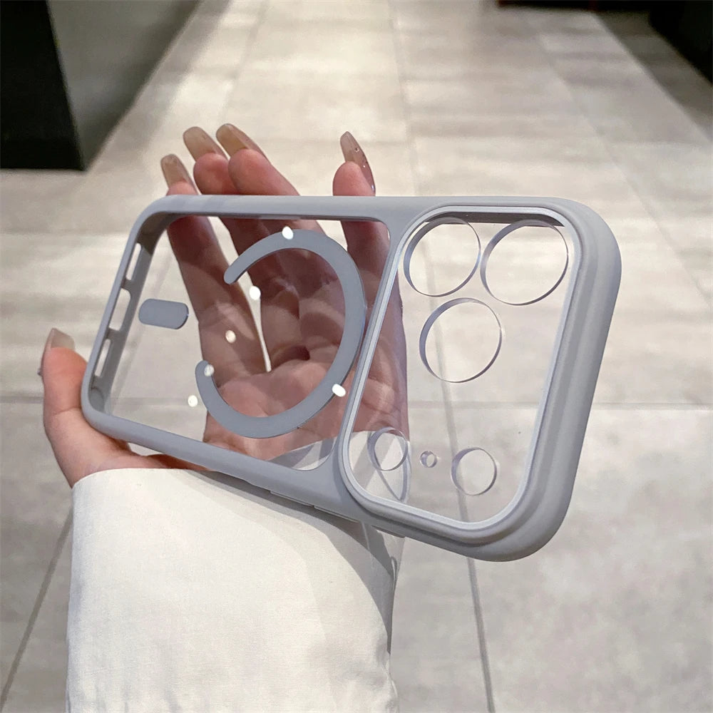 Coque Transparente Magnétique MagSafe – Acrylique Rigide Anti-Choc | iPhone 17 / 17 Pro / 17 Pro Max / Air