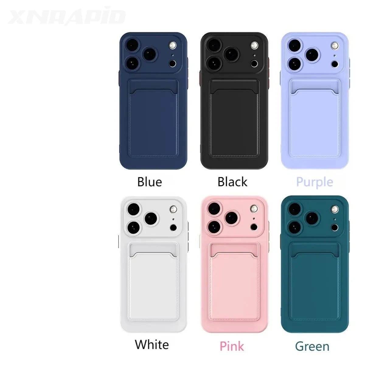 Funda Luxury Soft Silicone Wallet Card Holder Phone Case For iPhone 17 Air 16 e 15 14 Plus 13 12 11 Pro Max Slot Bag Back Cover