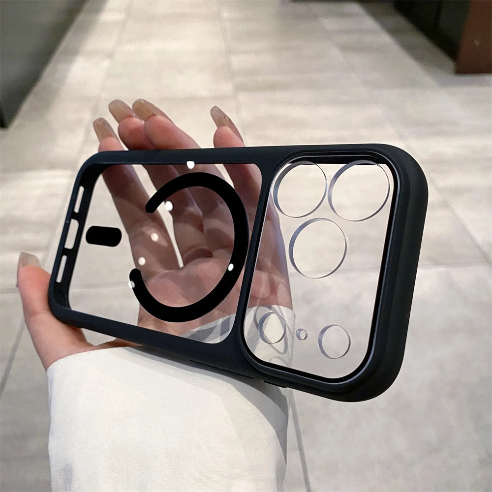 Coque Transparente Magnétique MagSafe – Acrylique Rigide Anti-Choc | iPhone 17 / 17 Pro / 17 Pro Max / Air