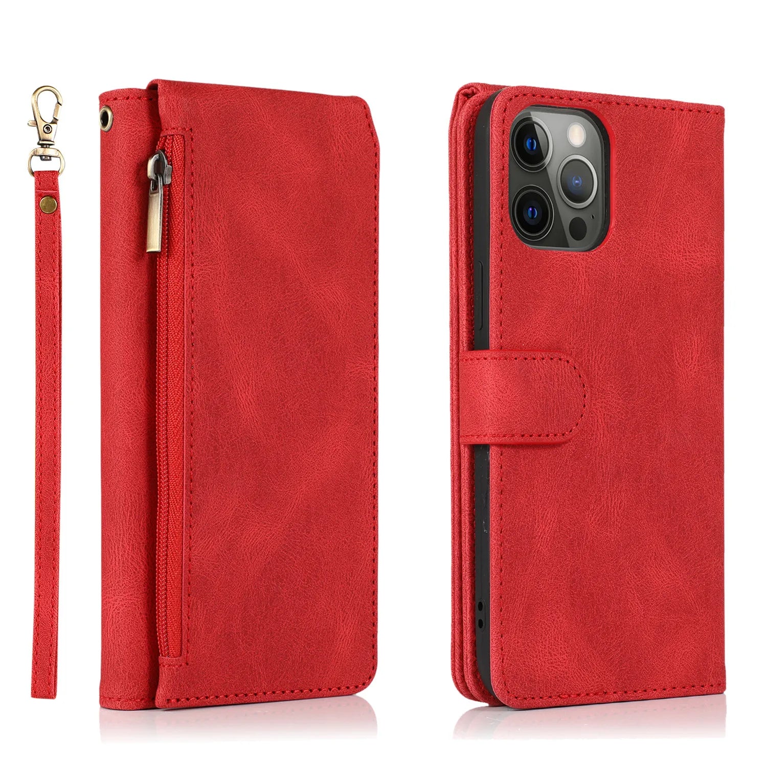 Luxury Case for iPhone 17 16 15 14 13 12 Mini 11 Pro X XS Max XR PLUS Air Wallet Leather Cards Holder Stand Flip Phone Bags
