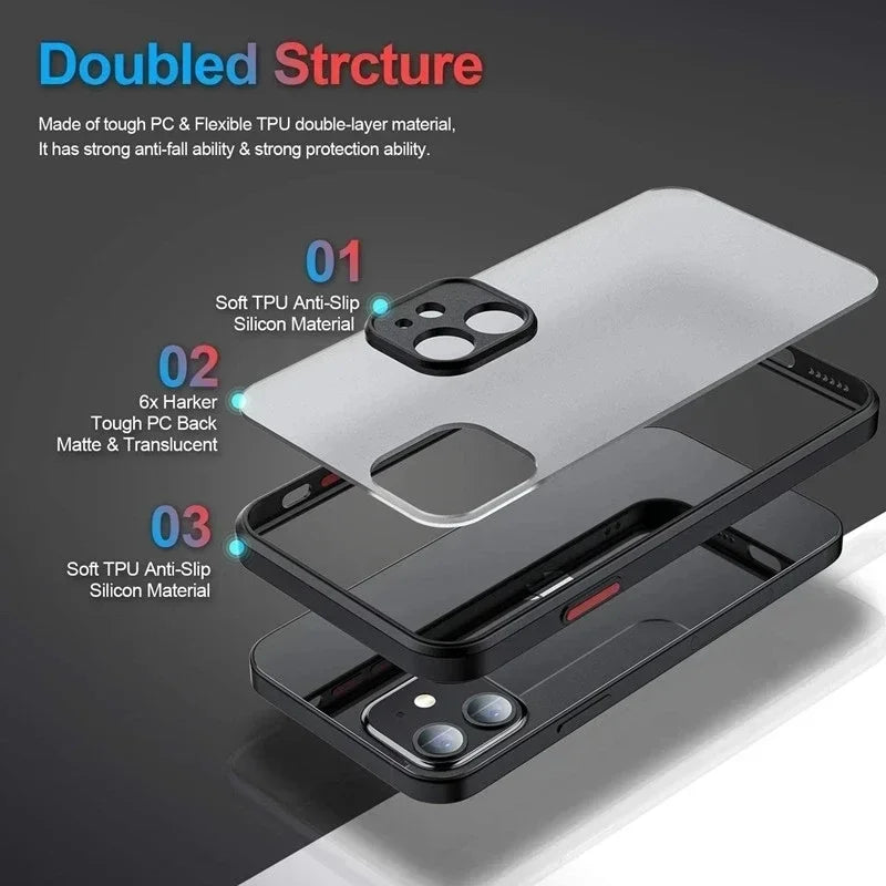 Matte Phone Case For iPhone 14 13 12 15 Pro Max Mini Luxury Soft Silicone Shockproof Case For iPhone 11 XS MAX X XR 7 8 Plus SE