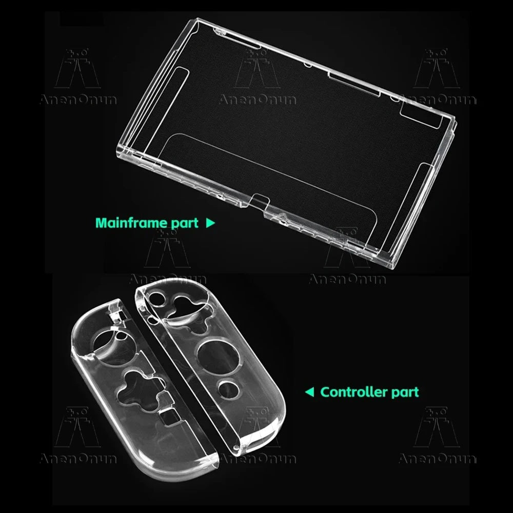 Switch Oled Transparent Protective Case Full Coverage Shockproof Anti-Scratch Non-Slip Premium Durable Detachable TPU Soft Shell